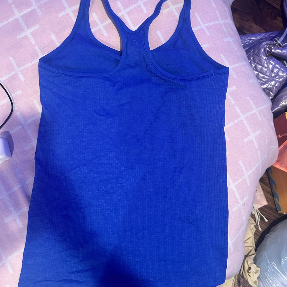 Lululemon Athletica Blue Fitted Sleeveless Tank Top